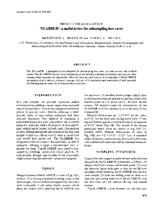(PDF) SLABBER': a useful device for subsampling box cores