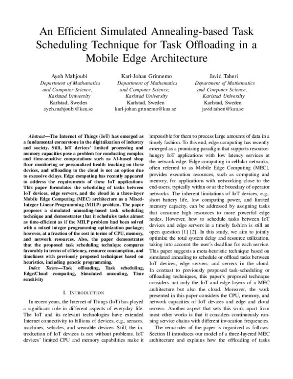 (PDF) An Efficient Simulated Annealing-based Task Scheduling Technique ...
