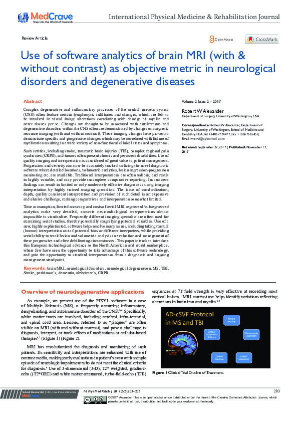 (PDF) Use of Software Analytics of Brain MRI (with & without contrast ...