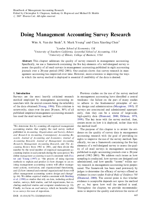 (PDF) Doing Management Accounting Survey Research