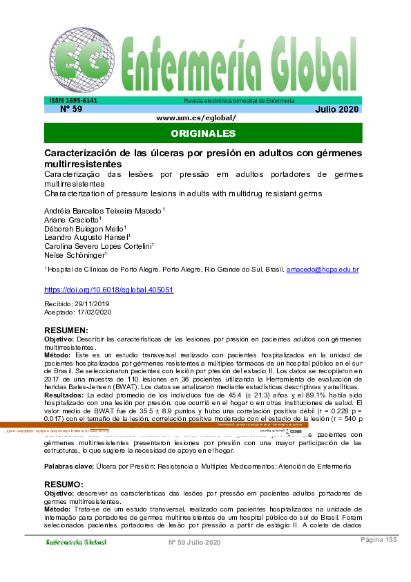 (PDF) Caracterização das lesões por pressão em adultos portadores de ...