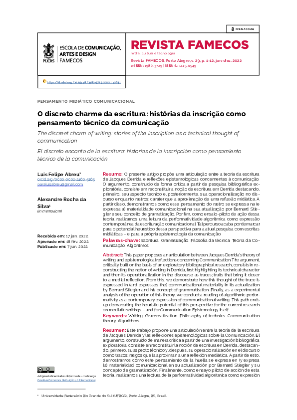 (PDF) O discreto charme da escritura