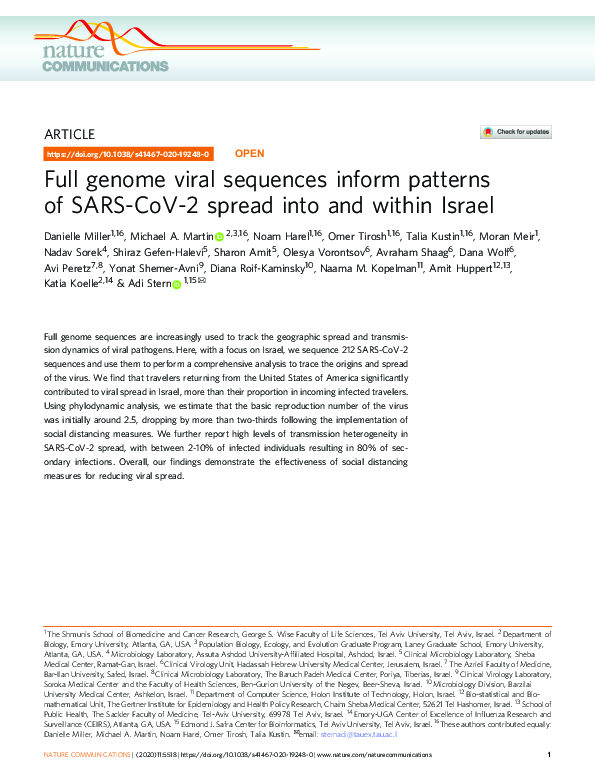 (PDF) Full genome viral sequences inform patterns of SARS-CoV-2 spread ...