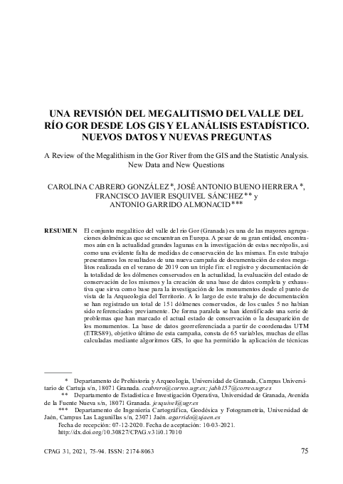 (PDF) Una revisión del megalitismo del valle del río Gor desde los GIS ...