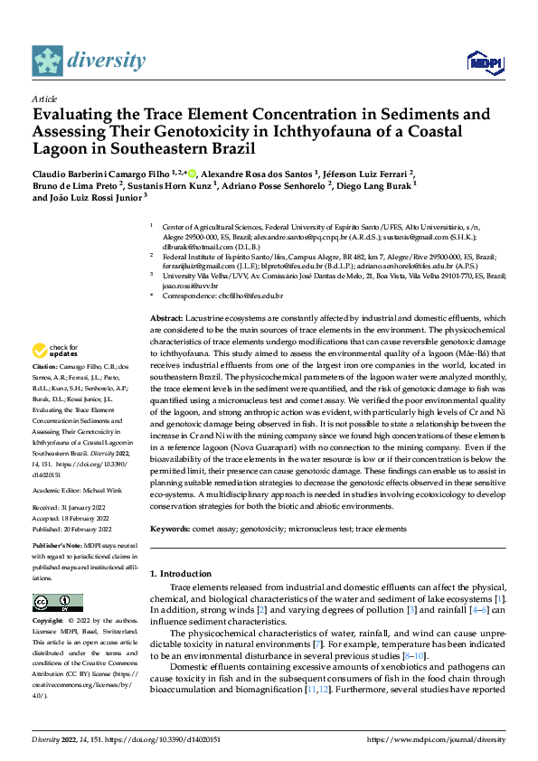 (PDF) Evaluating the Trace Element Concentration in Sediments and ...