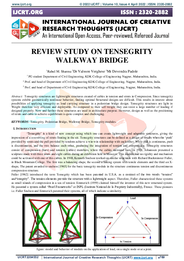 (PDF) Study on Tensegrity Walkway Bridge