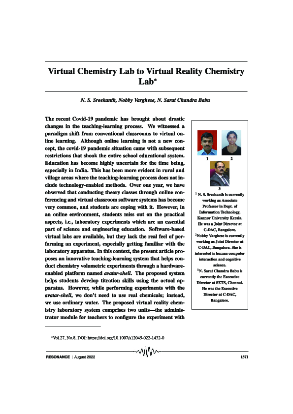 (PDF) Virtual Chemistry Lab to Virtual Reality Chemistry Lab