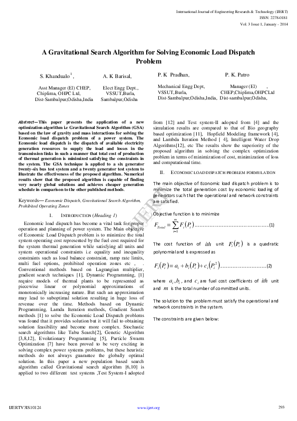 (PDF) A Gravitational Search Algorithm for Solving Economic Load ...