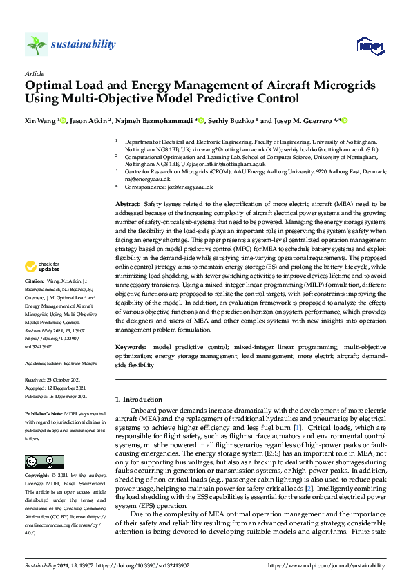 (PDF) Optimal Load and Energy Management of Aircraft Microgrids Using ...