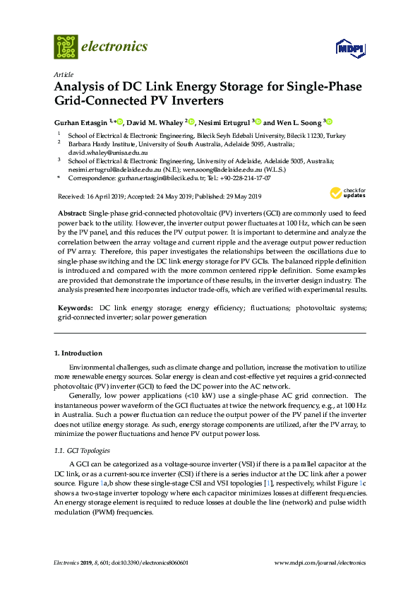 (PDF) Analysis of DC Link Energy Storage for Single-Phase Grid ...