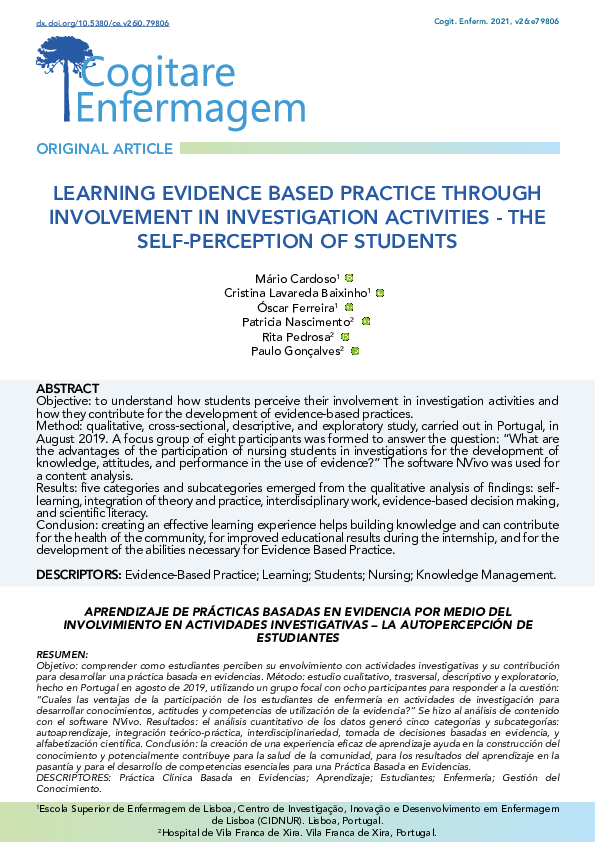 (PDF) Learning Evidence Based Practice Through Involvement in ...