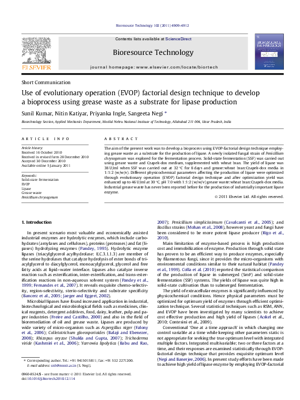 (PDF) Use of evolutionary operation (EVOP) factorial design technique ...