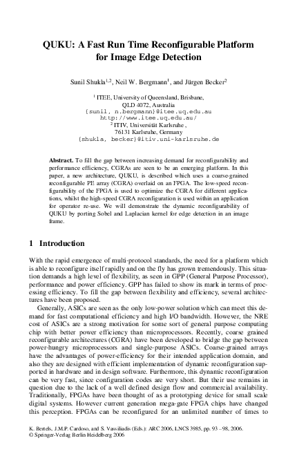 (PDF) QUKU: A Fast Run Time Reconfigurable Platform for Image Edge ...