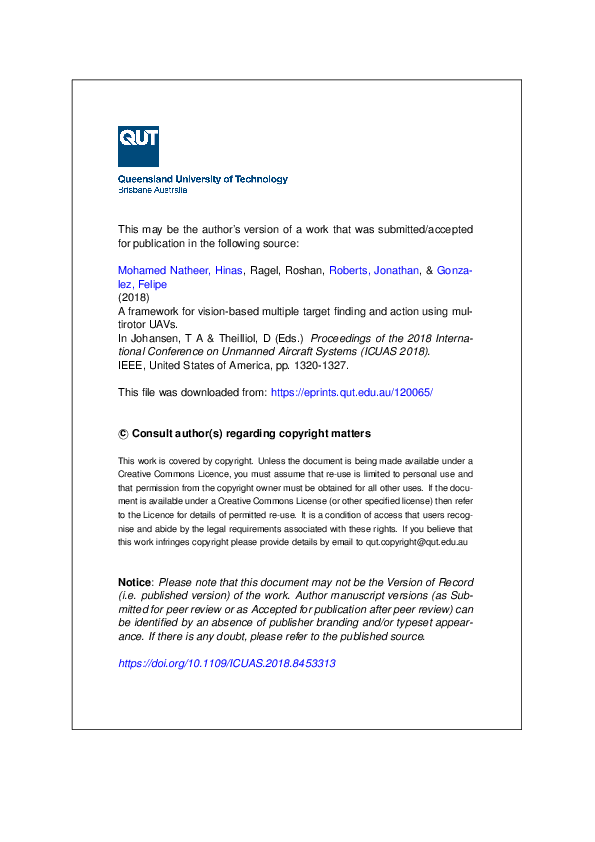 A Framework for Vision-Based Multiple Target Finding and Action Using ...