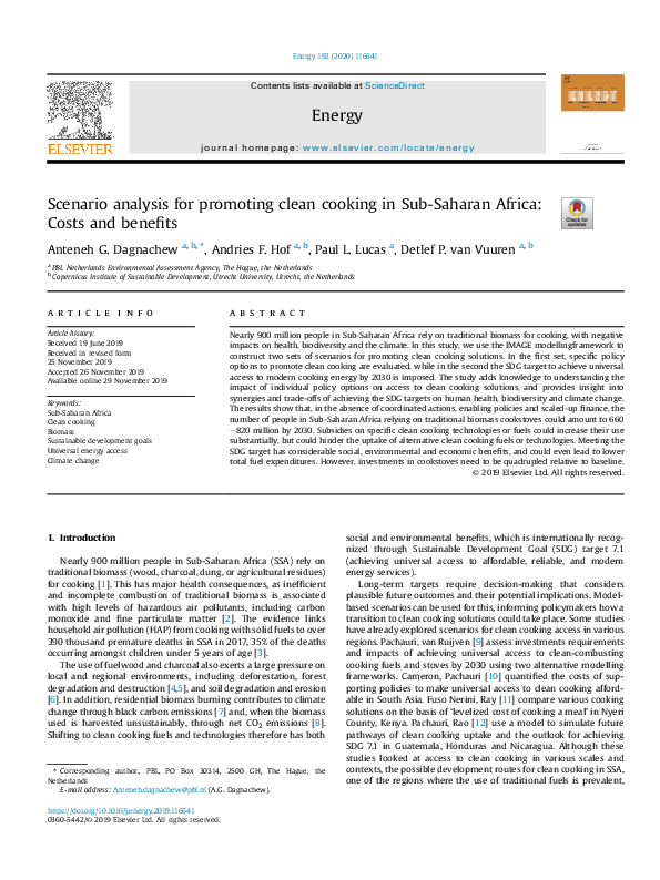 (PDF) Scenario analysis for promoting clean cooking in Sub-Saharan ...