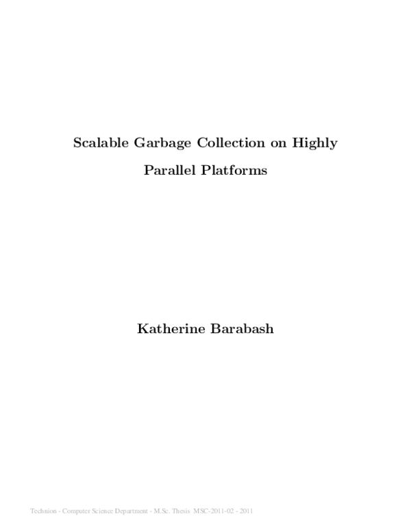 (PDF) Scalable Garbage Collection on Highly Parallel Platforms