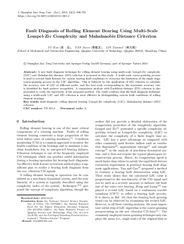 (PDF) Fault Diagnosis of Rolling Element Bearing Using Artificial ...