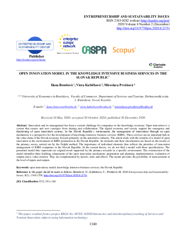  pdf open innovation model for kibs in slovakia
