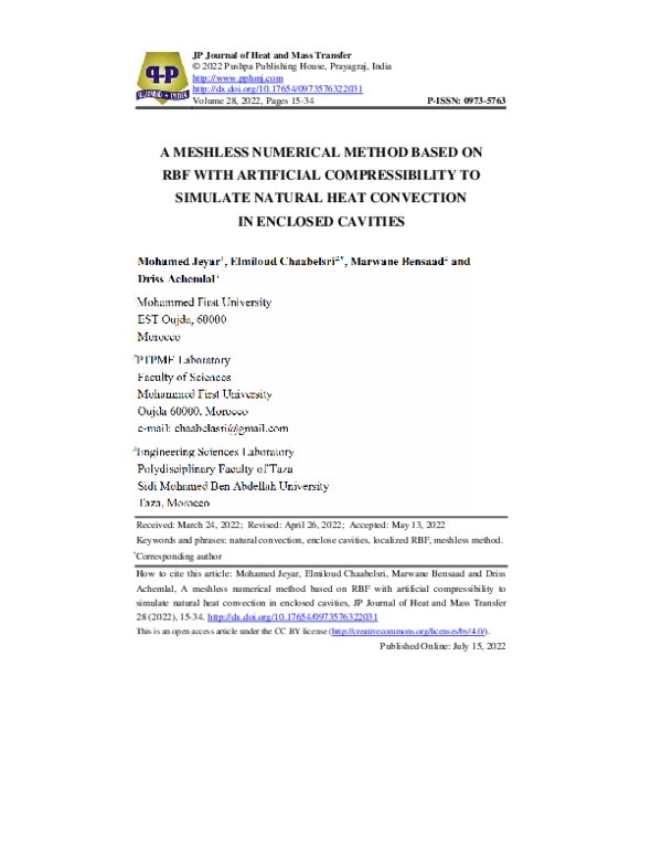 (PDF) A Meshless Numerical Method Based on RBF with Artificial ...