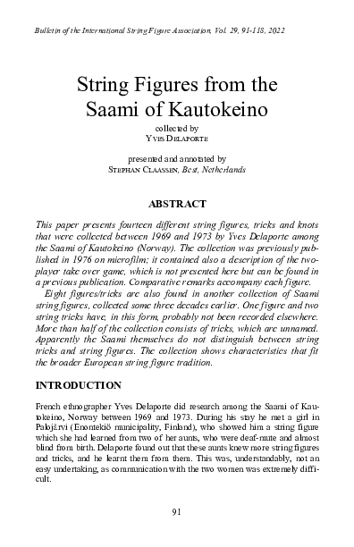 (PDF) String Figures from the Saami of Kautokeino