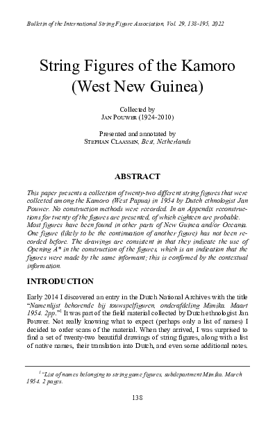 (PDF) String Figures of the Kamoro (West New Guinea)