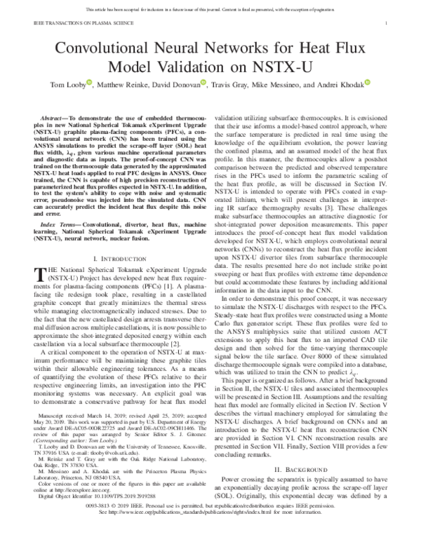 (PDF) Convolutional Neural Networks for Heat Flux Model Validation on ...
