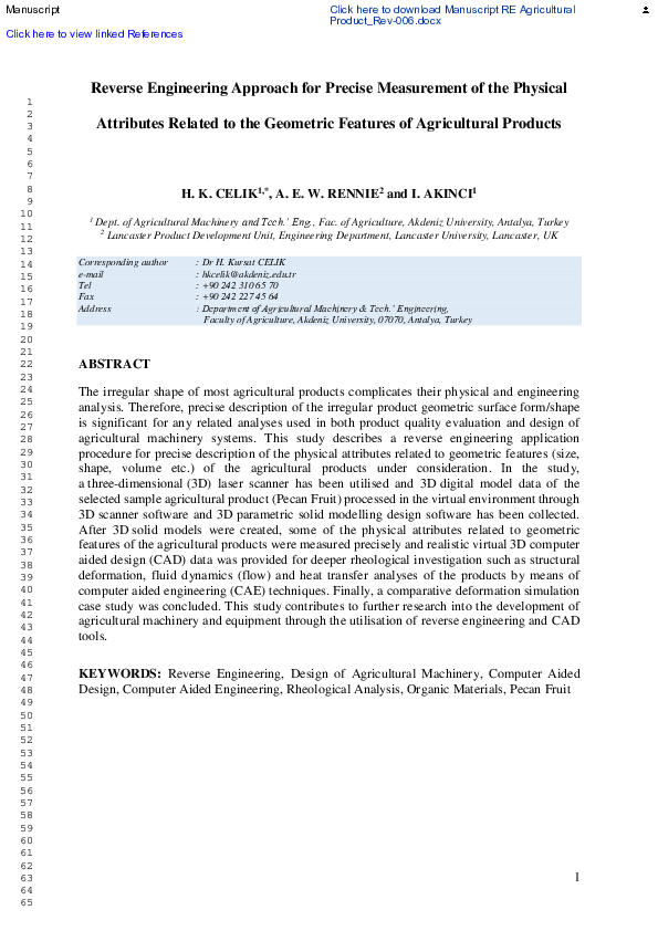 (PDF) Reverse engineering approach for precise measurement of the ...