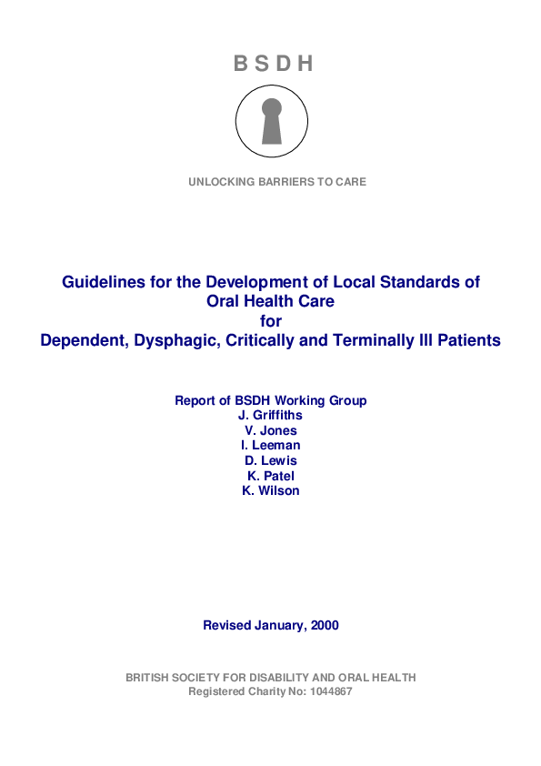 (PDF) Guidelines for the development of local standards of oral health