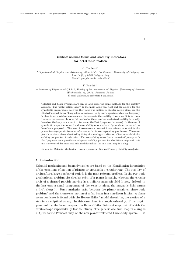  pdf birkhoff normal forms and stability indicators for betatronic motion