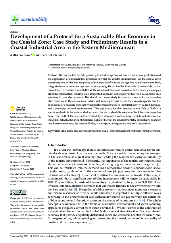 (PDF) Development of a Protocol for a Sustainable Blue Economy in the ...
