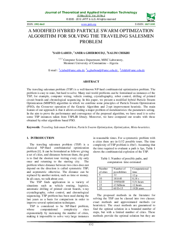 (PDF) A modified hybrid particle swarm optimization approach for unit ...