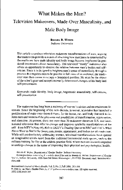 (PDF) What Makes the Man? Television Makeovers, Made-Over Masculinity ...