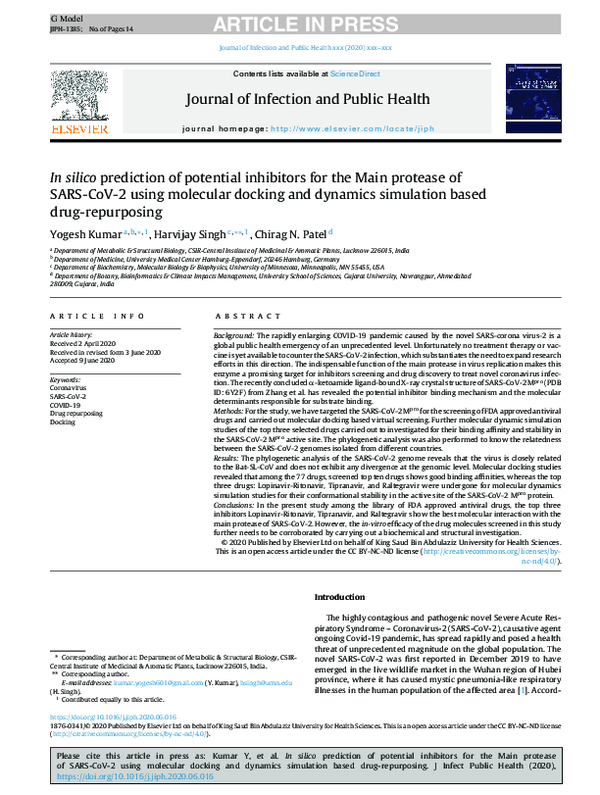 (PDF) In silico prediction of potential inhibitors for the main ...