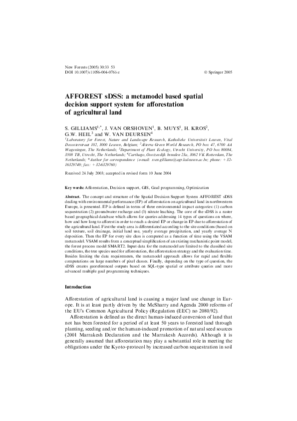 (PDF) AFFOREST sDSS: a metamodel based spatial decision support system ...