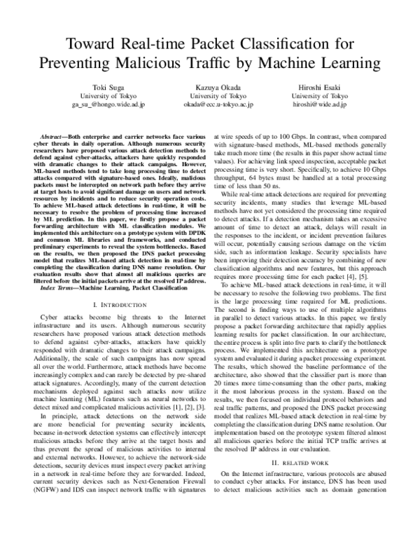(PDF) Toward Real-time Packet Classification for Preventing Malicious ...