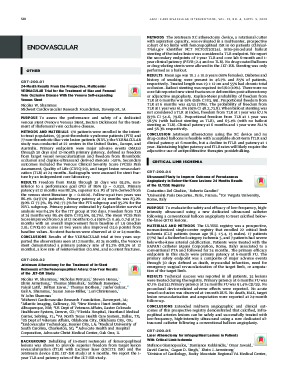 (PDF) CRT-200.02 Jetstream Atherectomy for the Treatment of In-Stent ...