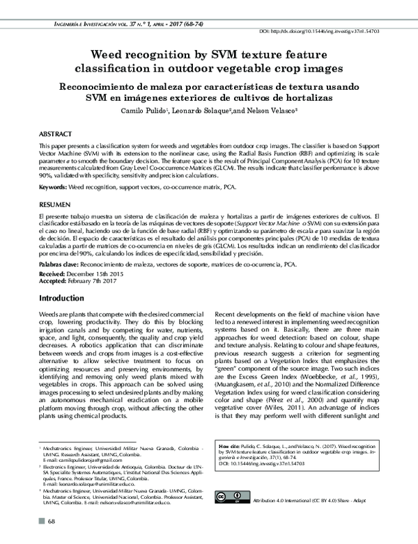 (PDF) Weed recognition by SVM texture feature classification in outdoor ...