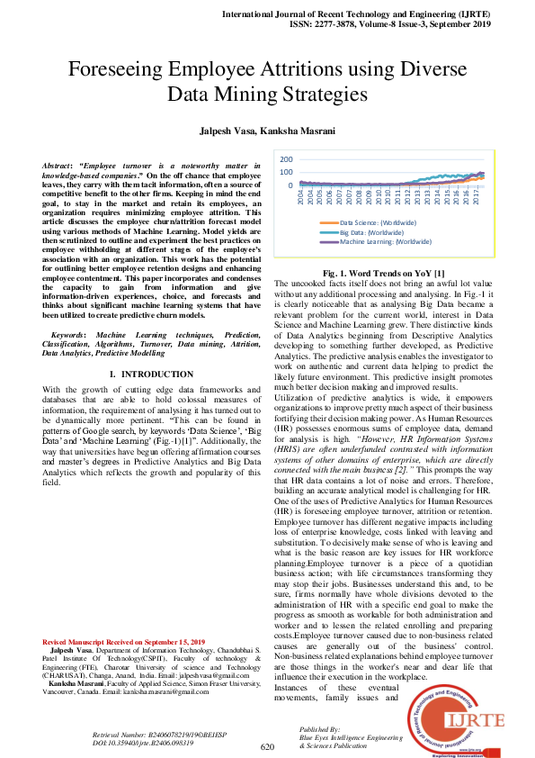 (PDF) Foreseeing Employee Attritions using Diverse Data Mining Strategies