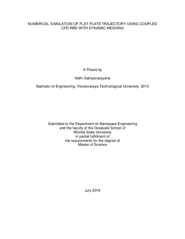(PDF) Numerical simulation of flat plate trajectory using coupled CFD ...
