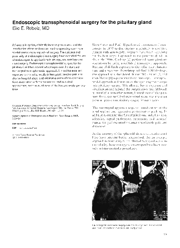 (PDF) Endoscopic Transsphenoidal Surgery for Pituitary Adenoma in ...