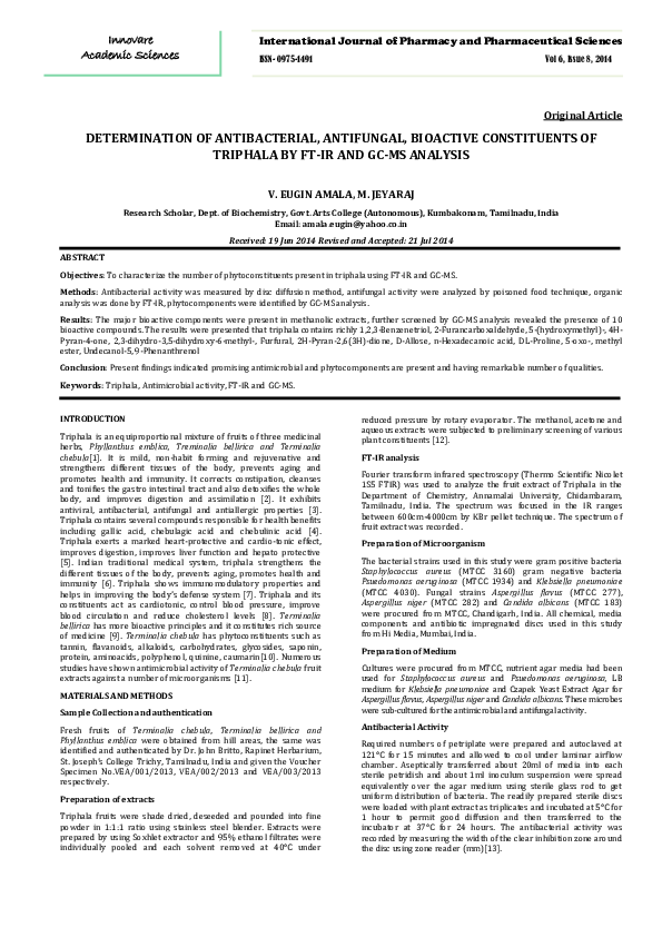(PDF) Determination of Antibacterial, Antifungal, Bioactive ...