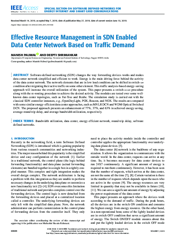 (PDF) Effective Resource Management in SDN Enabled Data Center Network ...