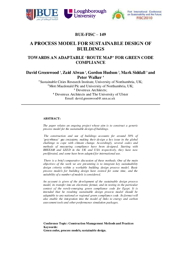 Picture of (PDF) A process model for sustainable design of buildings towards an ...