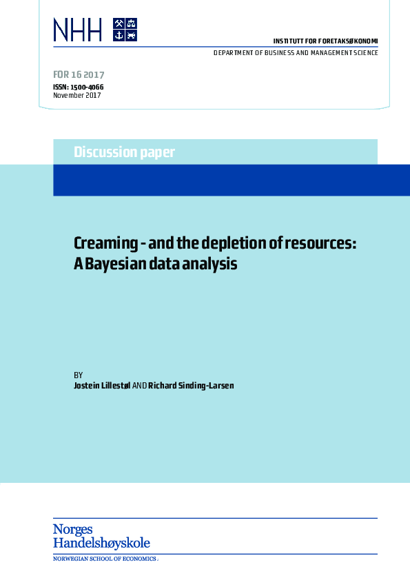 (PDF) Creaming - and the Depletion of Resources: A Bayesian Data Analysis