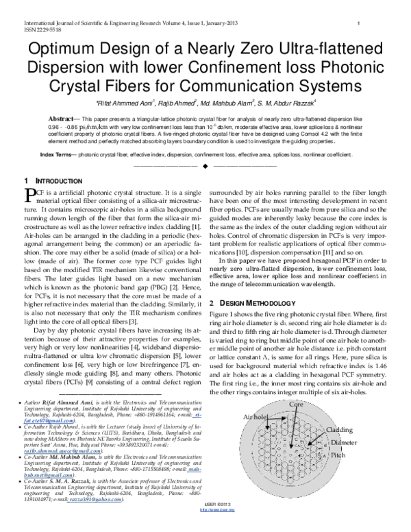 (PDF) Optimum Design of a Nearly Zero Ultra-flattened Dispersion with ...