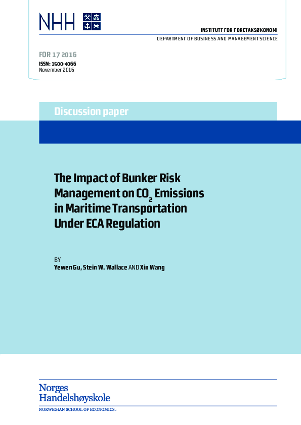 (PDF) The Impact of Bunker Risk Management on CO2 Emissions in Maritime ...