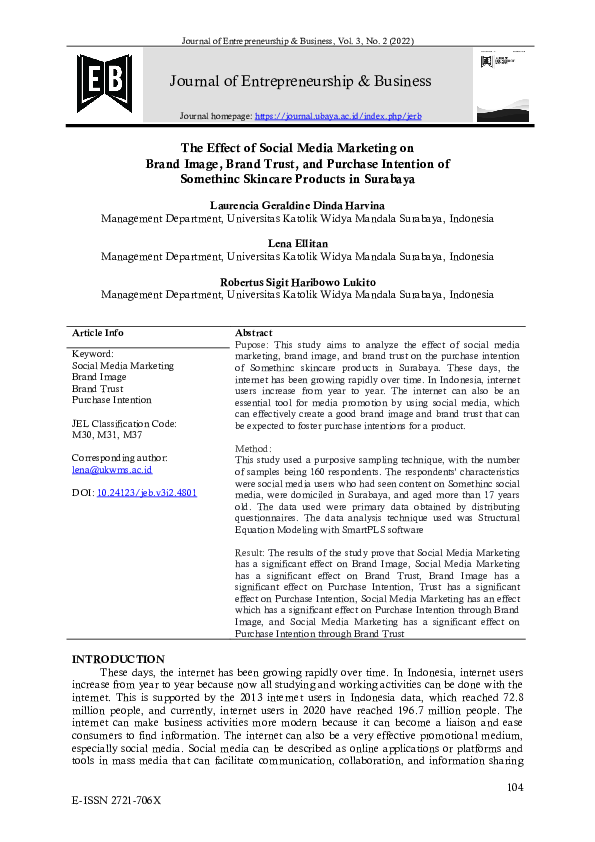 (PDF) The Effect of Social Media Marketing on Brand Image, Brand Trust ...