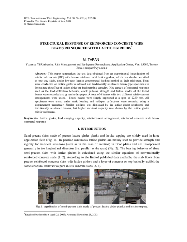 (PDF) Structural Response of Reinforced Concrete Wide Beams Reinforced ...