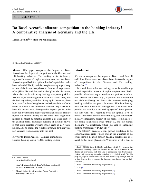 (PDF) Do Basel Accords influence competition in the banking industry? A ...
