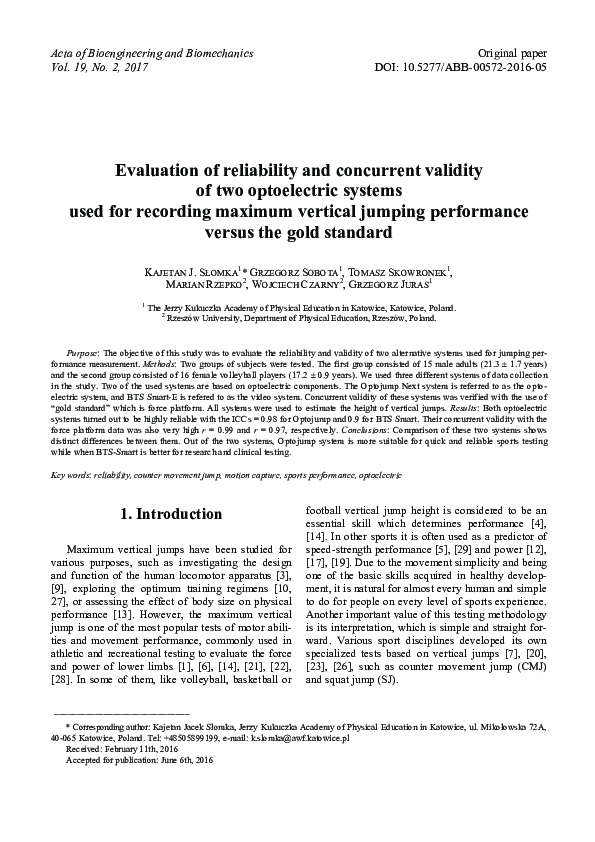 (PDF) Evaluation of reliability and concurrent validity of two ...